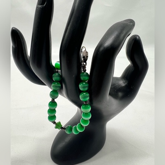 Genuine natural green opal bracelet - Picture 2 of 4